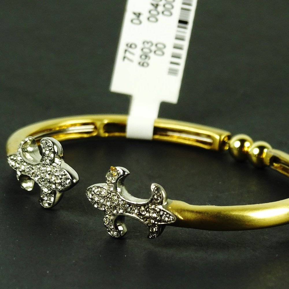 PAIGE NOVICK $130 Gold Plated Cubic Zirconia Hinge Cuff Bracelet